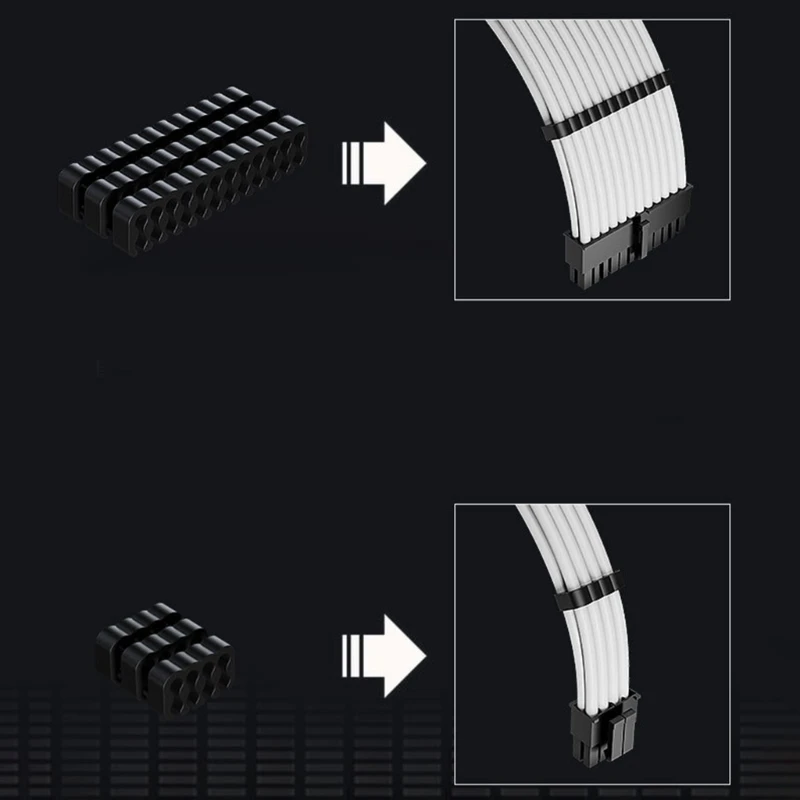 Cable Comb 24Pin 8Pin Computer Power Module- Cable Clamp Line Organizer PCIE5.0 Cable Organizer