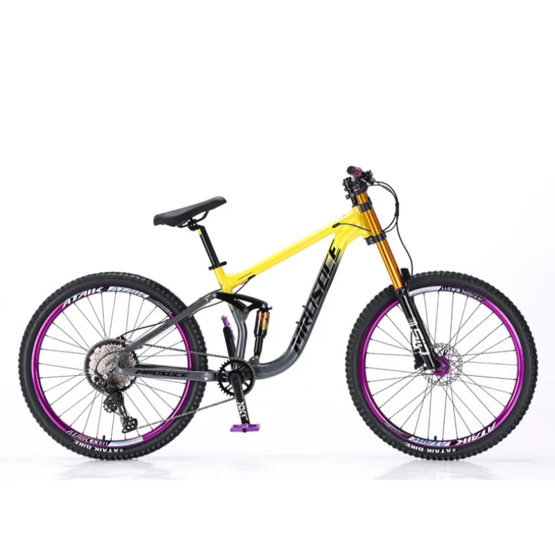 AliExpress 27.5 Inch Downhill Mountain Bike Soft Tail 11 Speed Double Damping DH Bicycle Aluminum  Alloy MTB for Adults Hydraulic Brake