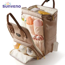 Sunveno Diaper Backpack Bag Mommy Large Capacity Bag Multi-function Waterproof Outdoor Travel Diaper Bags