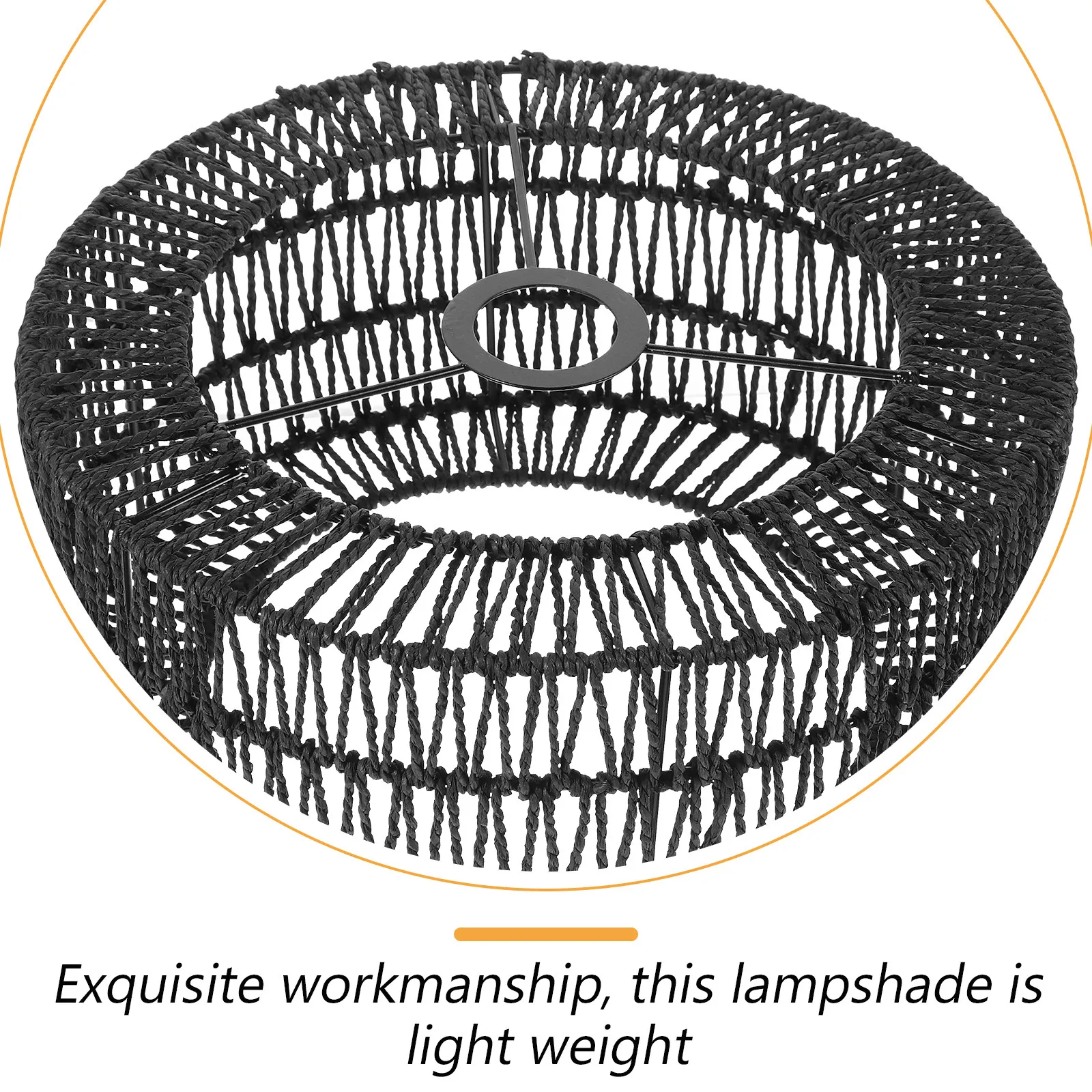 Straw Rope Lampshade Rustic Woven Ceiling Lamp Cover Replacement Size L Pendant Light Shade for Indoor Warm Atmosphere