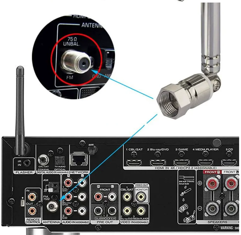 FM Antenna for Portable RadioTie Rod Telescopic FM Audio Aplifier for Radio Receiver Ham Radio