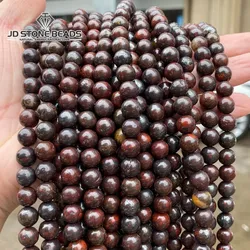 Natural Dark Color Breciated Jasper Round Loose Spacer 4 6 8 10 12MM Pick Size For Jewelry Making Bracelet Necklace Accessories