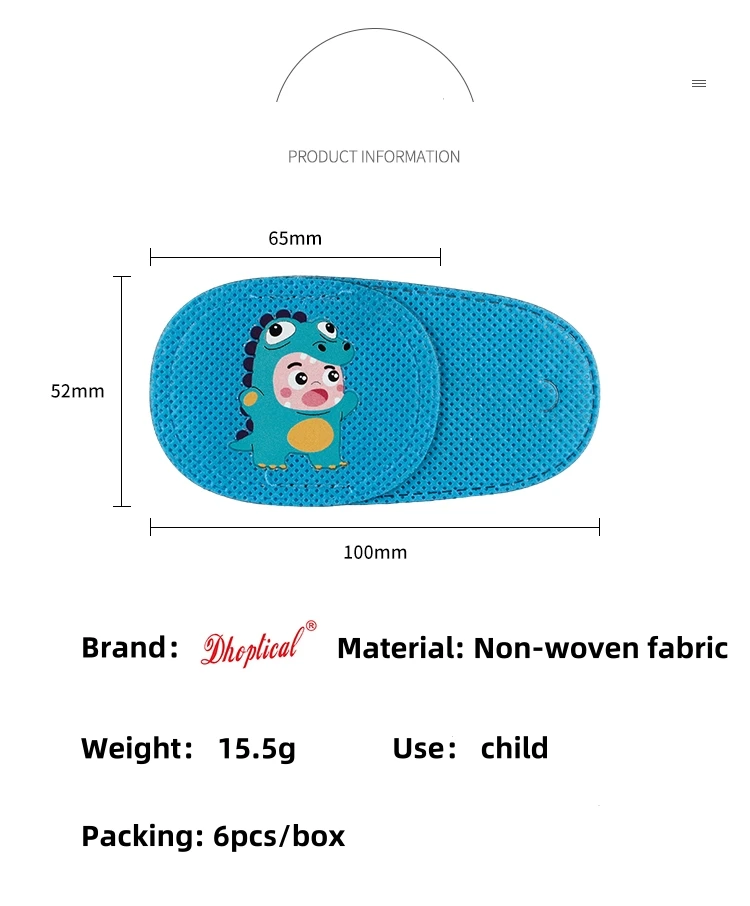 6 Stück Augenklappen für Kinder Jungen, blaue linke Augenklappe für Brille, Augenklappen für Kinder mit faulem Auge, für Strabismus Amblyopie a – Detail 2