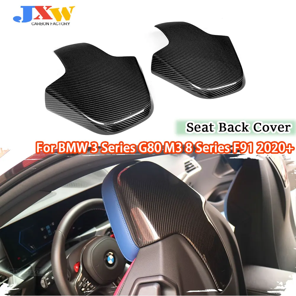 

Real Dry Carbon Fiber Car Seat Back Covers Trims for BMW G80 M3 F91 F92 F93 M8 F97 X3M F98 X4M 2020 + Body Kits Car Accessories