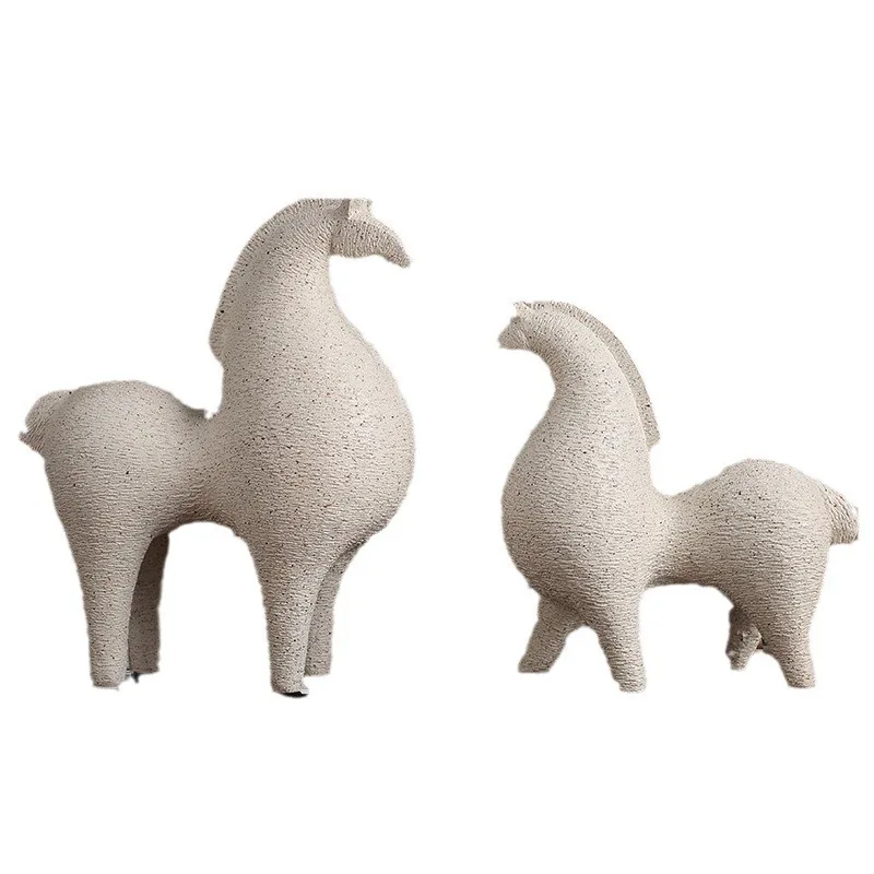 Ceramic War Horse Resin Abstract Art Donmar Decoration Living Room Office Entrance Wine Cabinet TV Cabinet Decoration