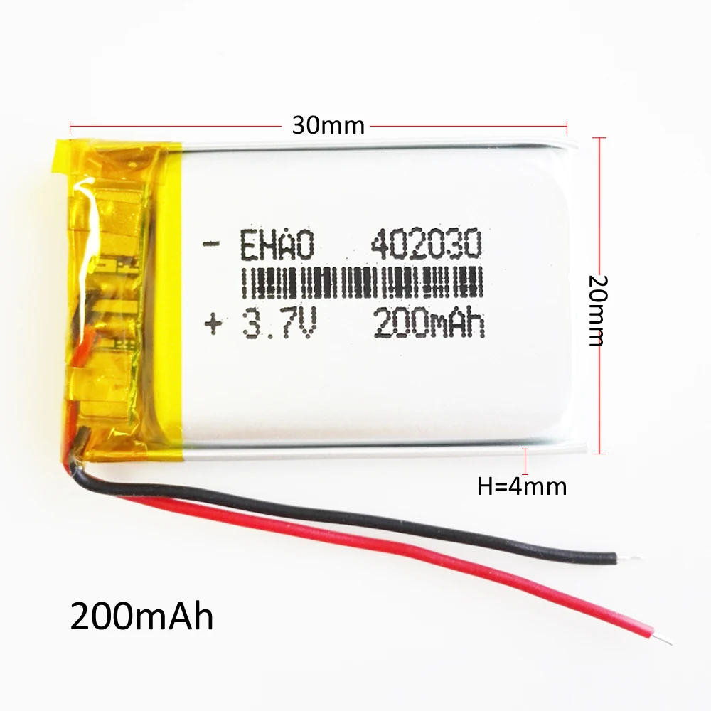 5 szt. 3.7V 200mah bateria Lipo akumulator 402030 spersonalizowany certyfikat hurtowy CE FCC dla słuchawki z Bluetooth