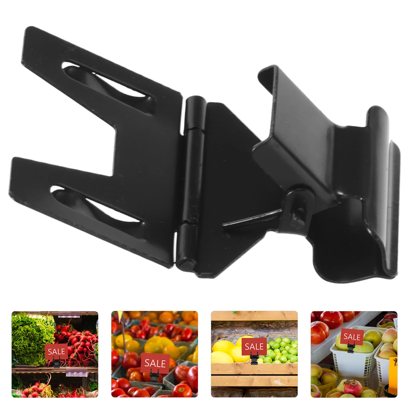 

4 Pcs Price Tag Clip Merchandise Sign Display Market Clips Advertising Card Holder Metal Stand