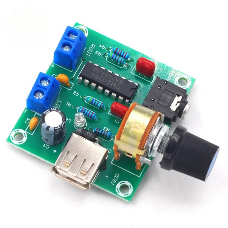 

5V Ac/USBPower Supply Small Amplifier PM CM2038Amplifier Board 5Wx2High-fidelity Finished Board
