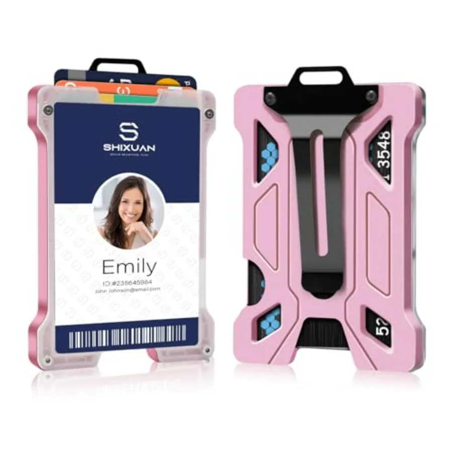 

ID Badge Holder with Retractable Clip, Credit Card Holder, Keychain Wallet, Name Badge Holders, Business Card Holder, and Money