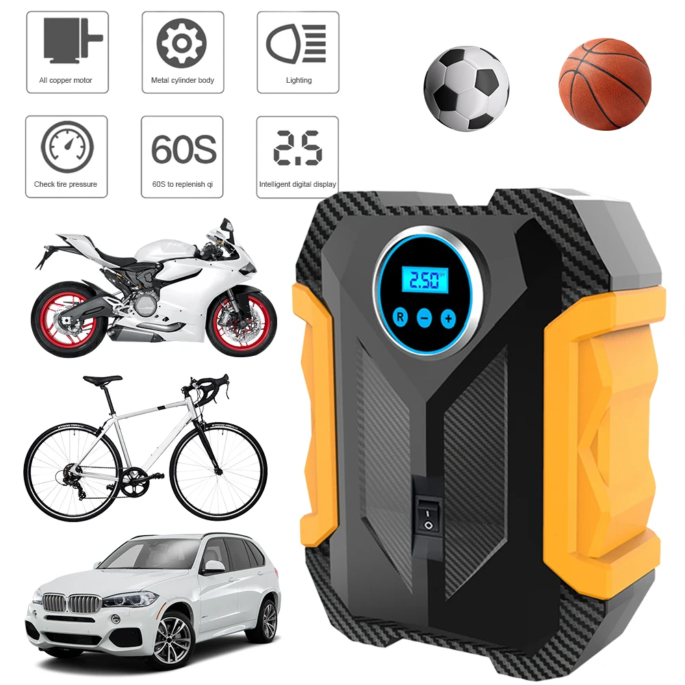 

150PSI Auto Electric Pump with LED Light Car Tire Inflator Digital Display Electric Air Pump for Automobile Bicycle Ball