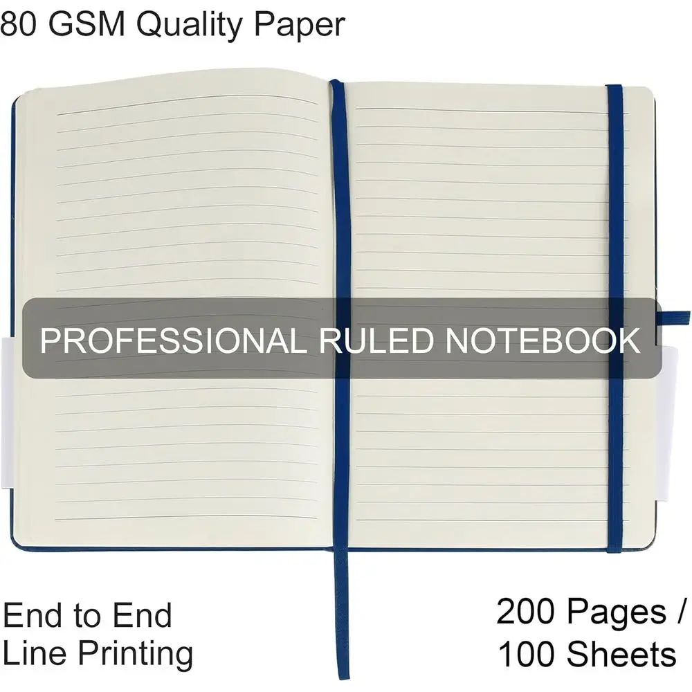 Блокноты для колледжа в линейку: журналы в твердом переплете, 20 штук, 200 страниц, 5,7x8,4, темно-синие для школы и офиса