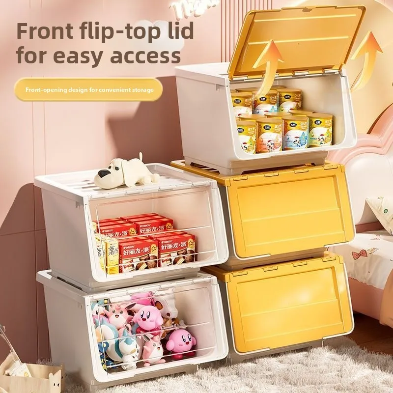 

Attractive Sna Storage Box Living Room Children's Flip Cover Front Open Sle School Toy Book Organizer Box Household Storage