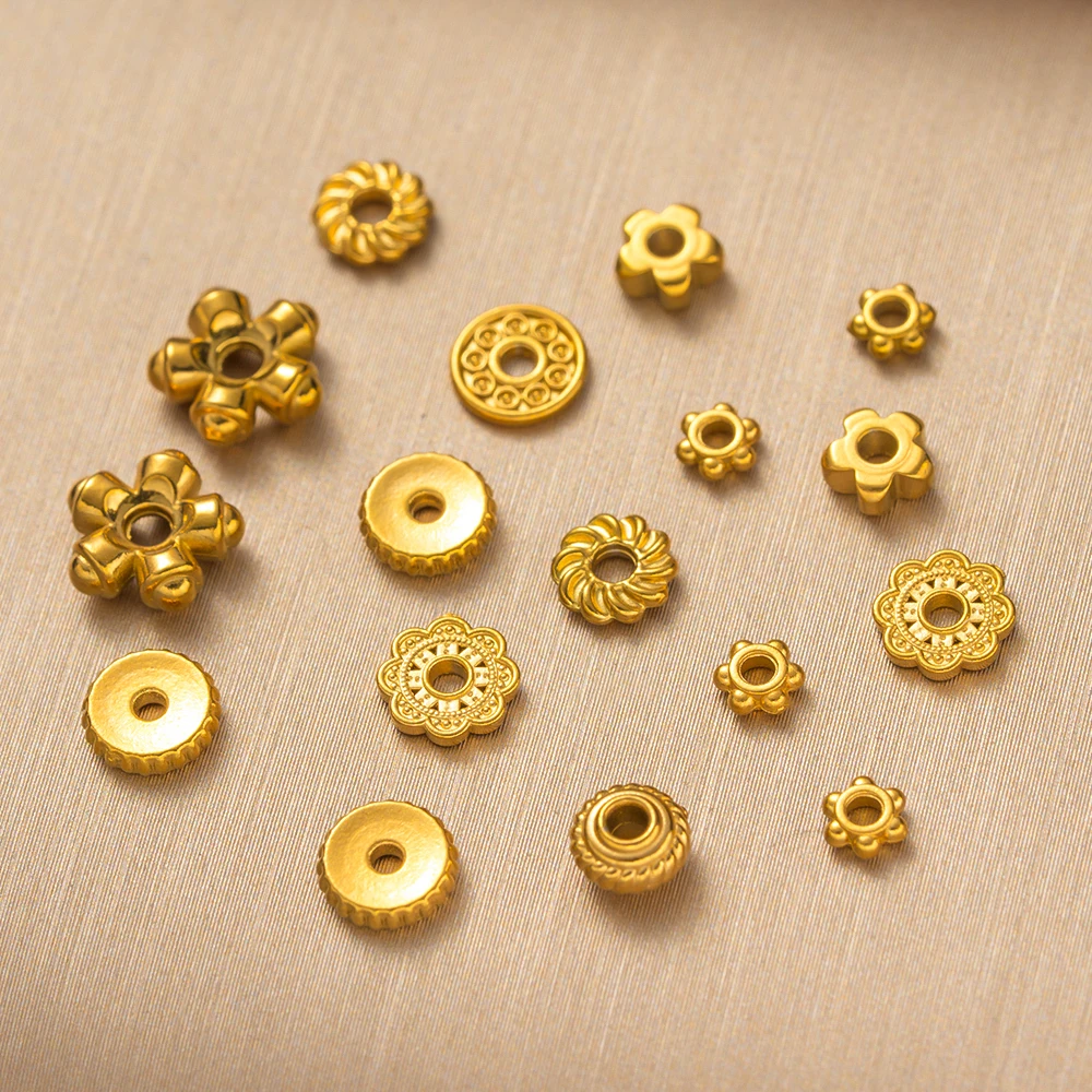 20 Stück Edelstahl-Blumen-Abstandsperlen, lose Perlen für DIY-Näharbeiten, Schmuckherstellung, Halsketten, Armbänder, Zubehör – Detail 4