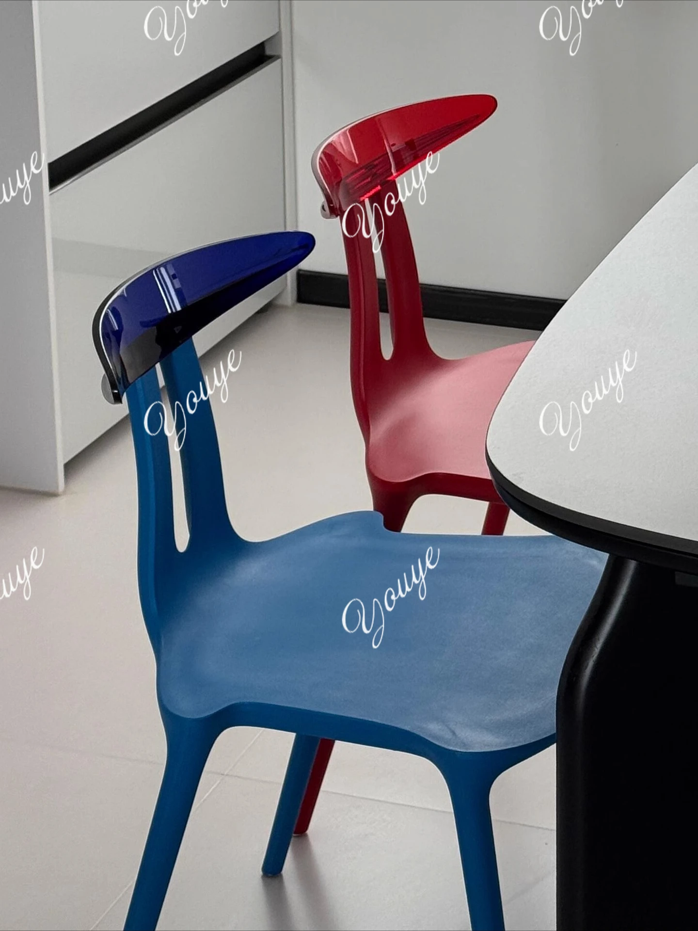 

Chair high-end minimalist island acrylic backrest home transparent dining chair