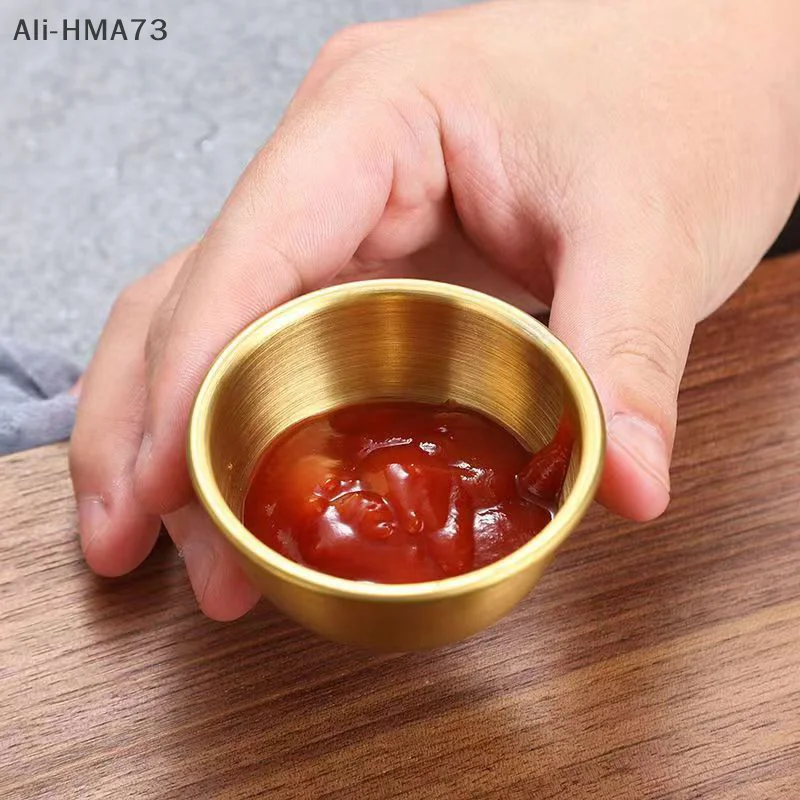 HMA73-Piatto per condimenti piccolo in acciaio inossidabile Tazza per salsa da cucina Ketchup Ciotola per immersione Piatti per antipasti Sushi Aceto Piattino di soia