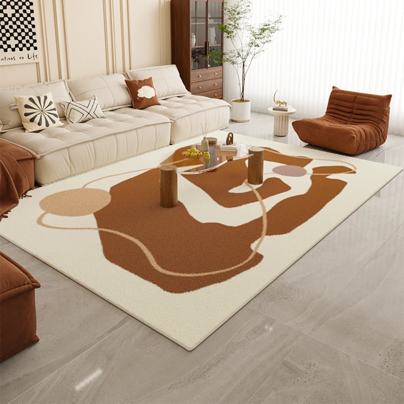 

Retro Light Luxury Thick Carpets Large Area Living Room Coffee Table Rugs Home Bedroom Decor Carpet Simple Room Decoration Rug