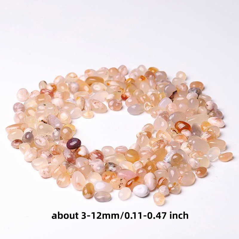3-12mm Cherry Blossom Flower Agate Chips, Natural Cherry Blossom Agate Tumbled Chips Crushed Stone, Flower Agate Chips
