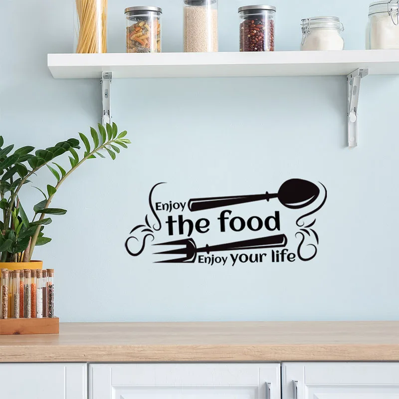 English Tableware Silhouette Wall Stickers Decorative Kitchen Decoration Restaurant Wallpaper Sticker For Wall Art Painting