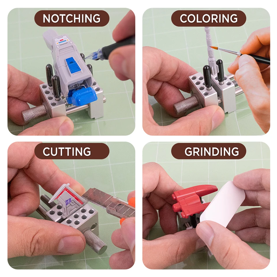 Multifunktionaler 2-in-1 Mini-Tischschraubstock, kompaktes, verstellbares Präzisionswerkzeug für Modellbau, Hobby- und DIY-Bastelprojekte – Detail 4