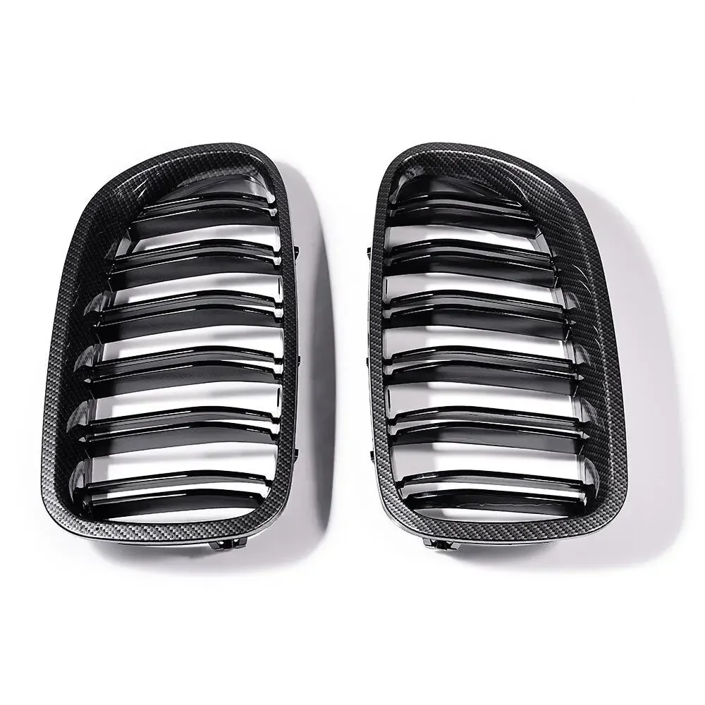 2 Stuks Auto Stijl Gloss Zwart Front Nier Dubbele Lamellen Grill Grille Voor Bmw 5 Serie F10 F11 F18 2010-2017 Dual Line Race Roosters