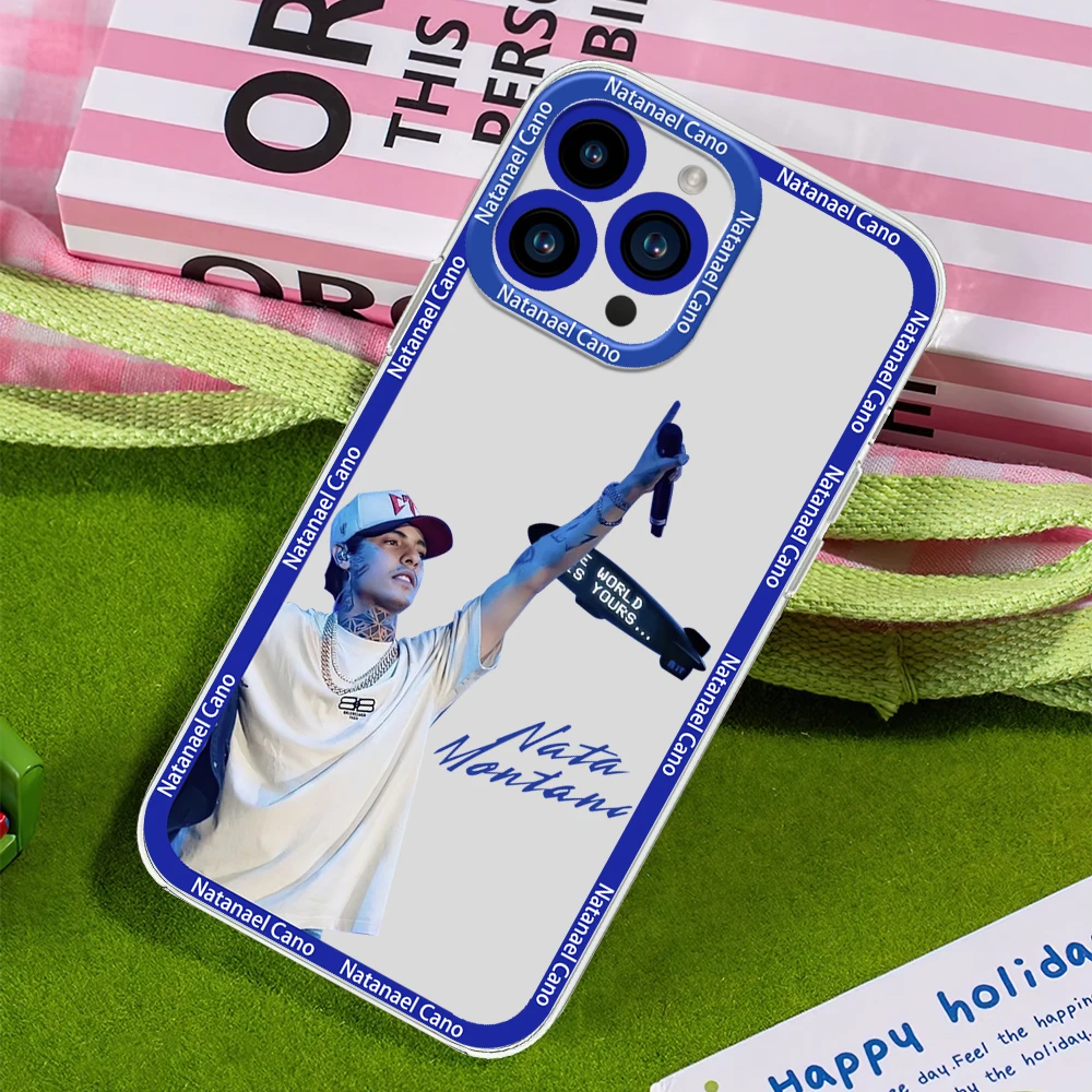 Rapper N-Natanael Cano Nata Montana Phone Case for Samsung S24 S23 S22 S21 A55 A54 FE PLUS ULTRA Transparent Bezel Cover