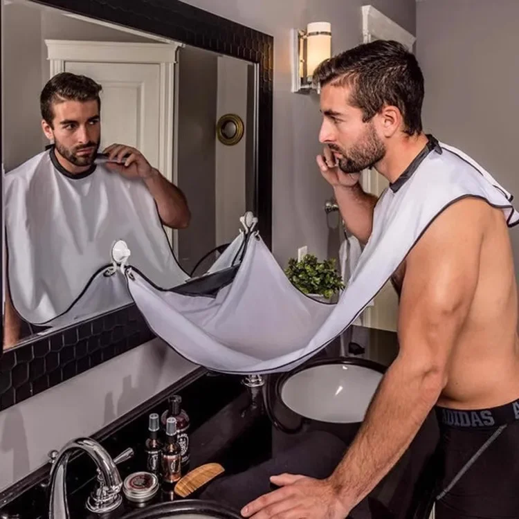 

Male Shaving Apron Beard Catcher Cape Care Bib Face Shaved Hair Adult Bibs Shaver Cleaning Hairdresser Gift for Man Clean Apron