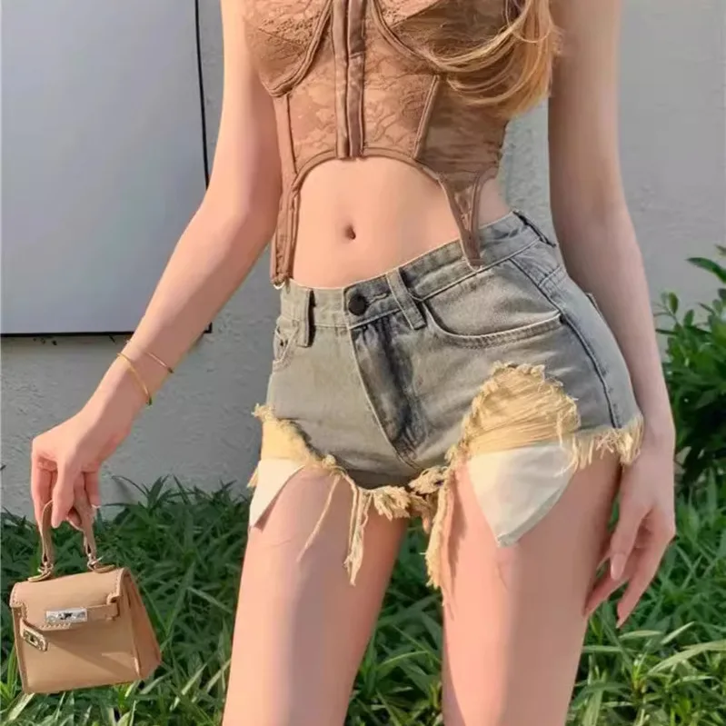 

Fashion Low Rise Sexy Women's Jeans Denim Pants Tight Fit No Stretch Chinese Production Dirty Pink Folded Summer 2024