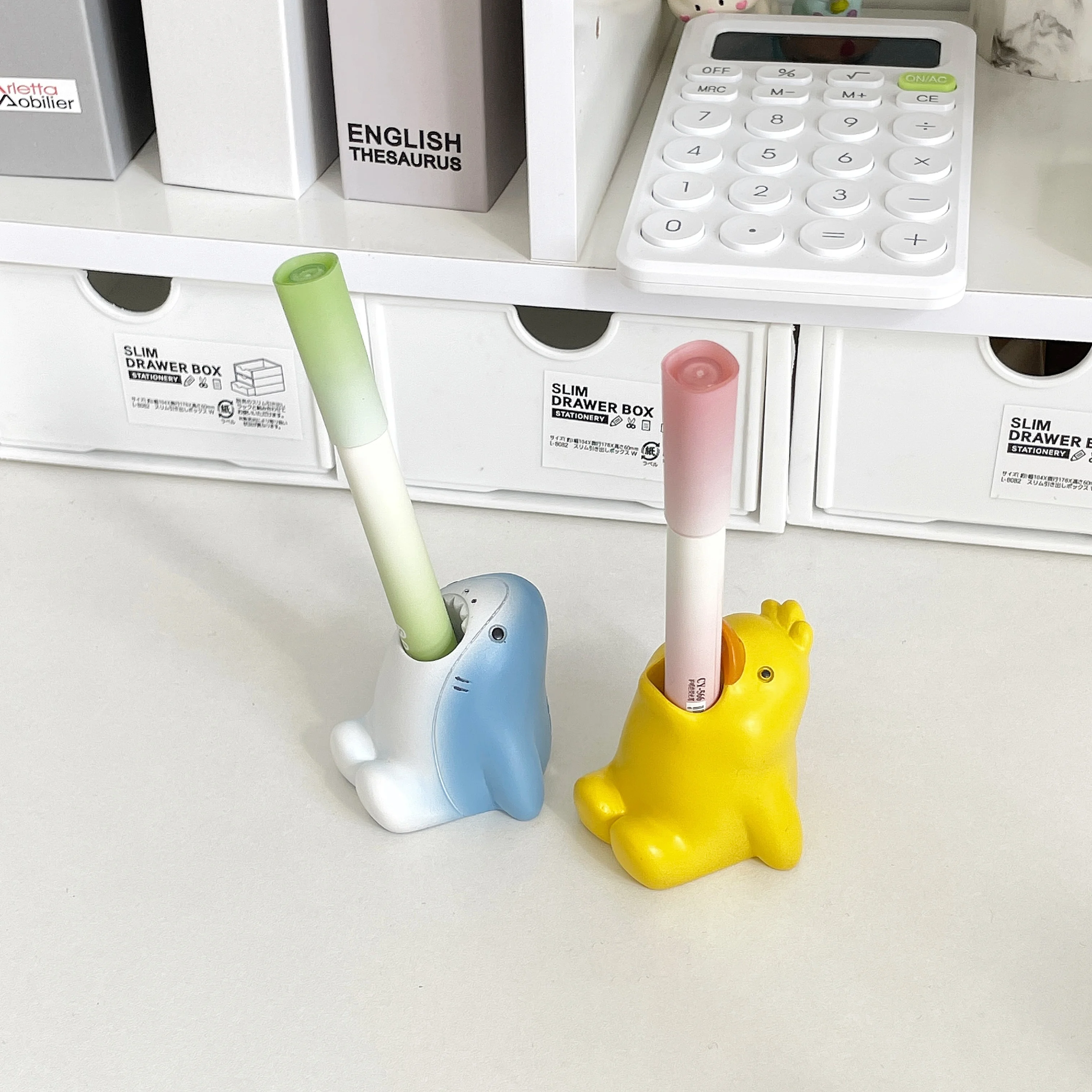 1pc Cartoon Animals Pen Container for Desk Stationery Storage Office School Accessories and Toothbrush Holder