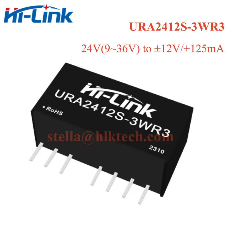 Hi-Link URA2405S-3WR3 URA2412S-3WR3 URA2415S-3WR3 URA2424S-3WR3 3.3V/5V/12V/15V/24V DC DC isolated power module 3W Official