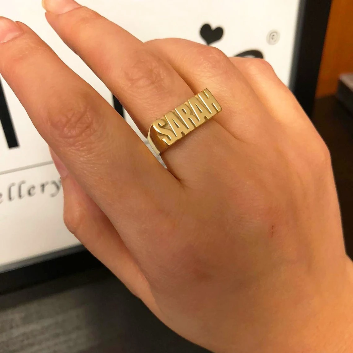 

Custom Gold Gothic Rings for Men Women Stainless Steel Name Ring Personalized Chunky Knuckle Rings Luxury Birthday Gifts