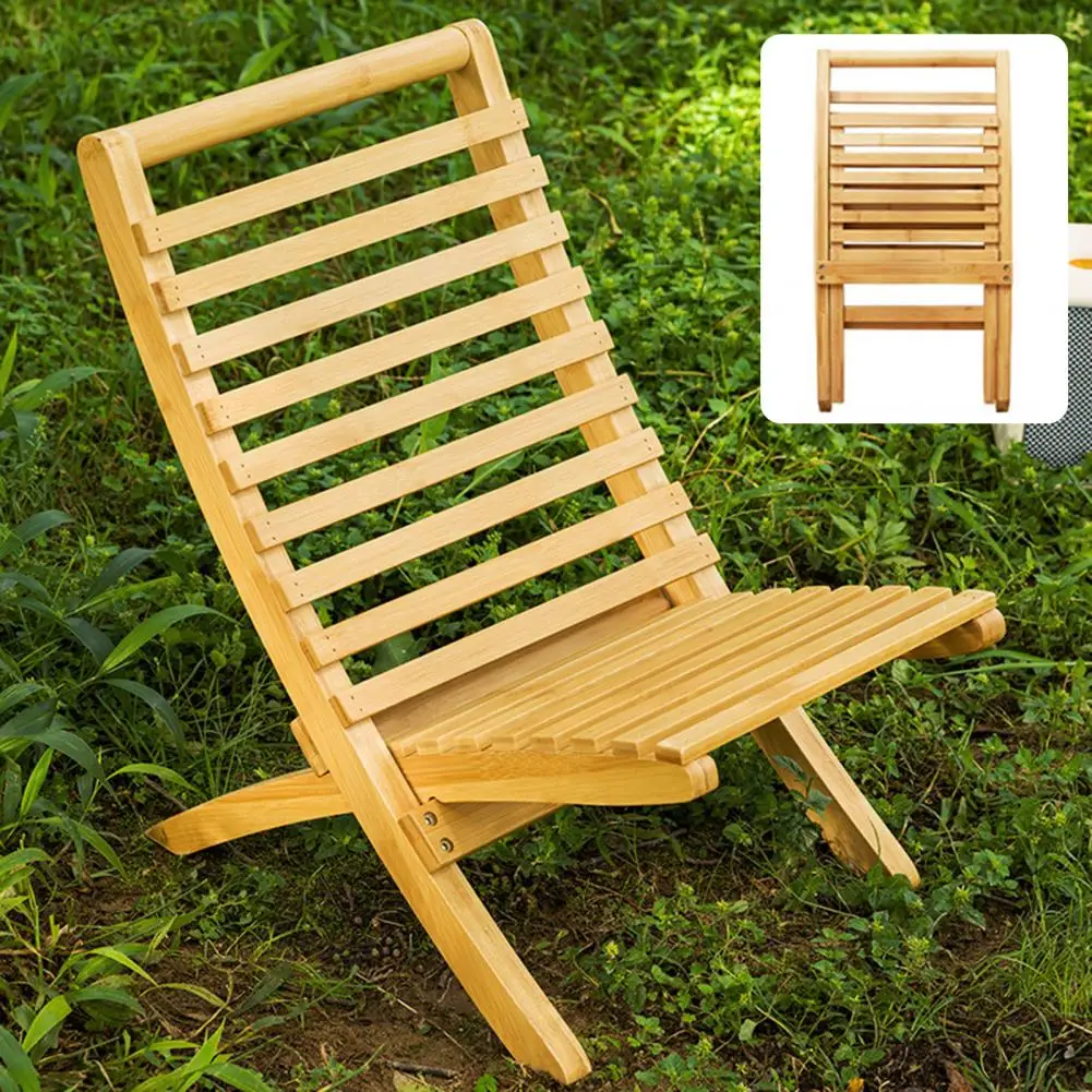 Hiking Collapsible Chair Portable Bamboo Moon Chair for Camping Picnics Hiking Lightweight Ergonomic Collapsible for Outdoor