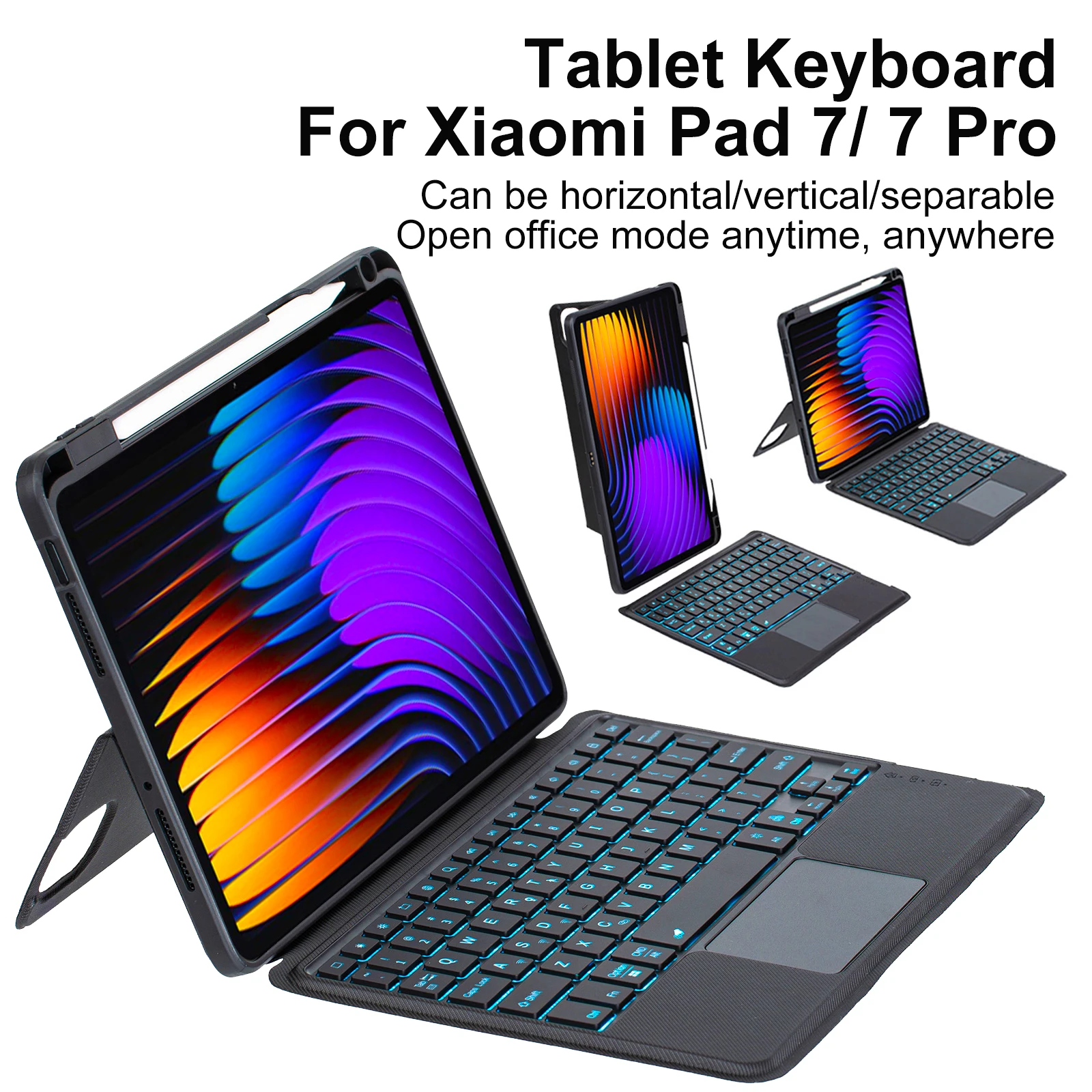 Smart Magnetic Suction Bluetooth Tablet Keyboard with Touch Pad Protective Case Pen Slot For XIAOMI Pad 7/7 Pro 11.2 inch Tablet