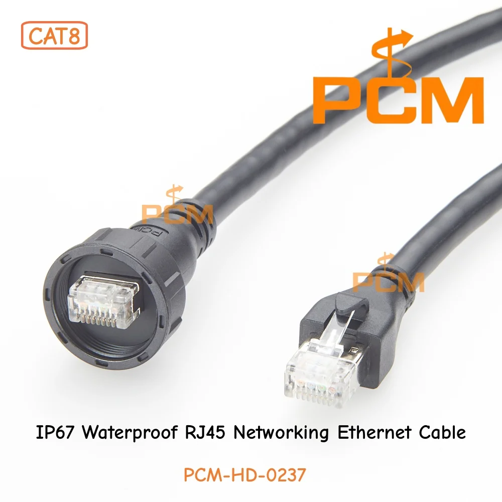 

Cat8 RJ45 Ethernet Cable IP67 Waterproof 40Gbps High Speed LAN Cable Backward Compatible Cat7 Cat6A Cat6