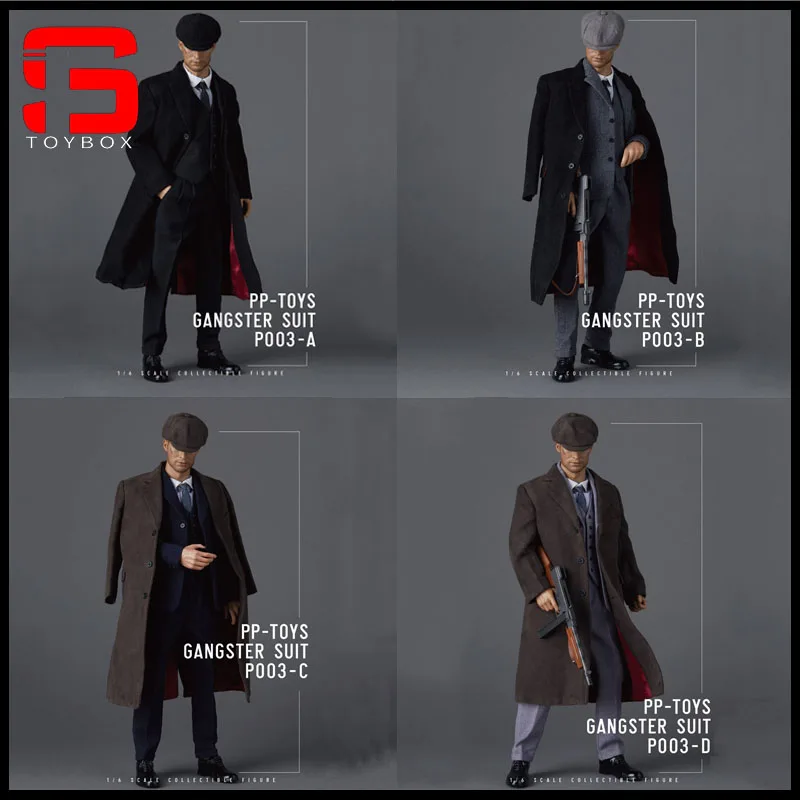 

PP-TOYS P003 1/6 Male British Retro Western Gentleman Suit Gangster Suit Coat Set Clothes Model Fit 12'' Action Figure Body Doll