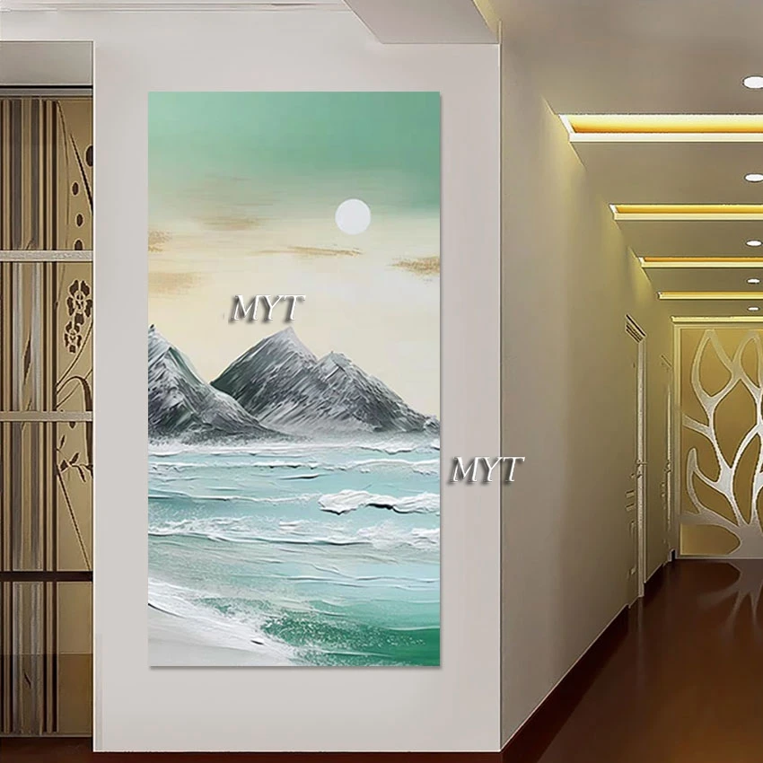 

Sea Natural Scenery Wall Picture Abstract Mountain Oil Painting On Canvas Unframed Acrylic Art Gift Decorative Items For Cafe