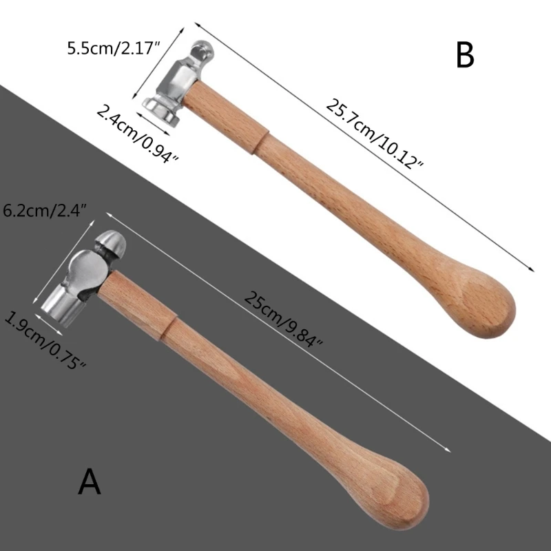 Round Hammer Ball Pein Nipple Hammer Hardware Tool Household Hammer with Wood Handle for Metalworking Construction