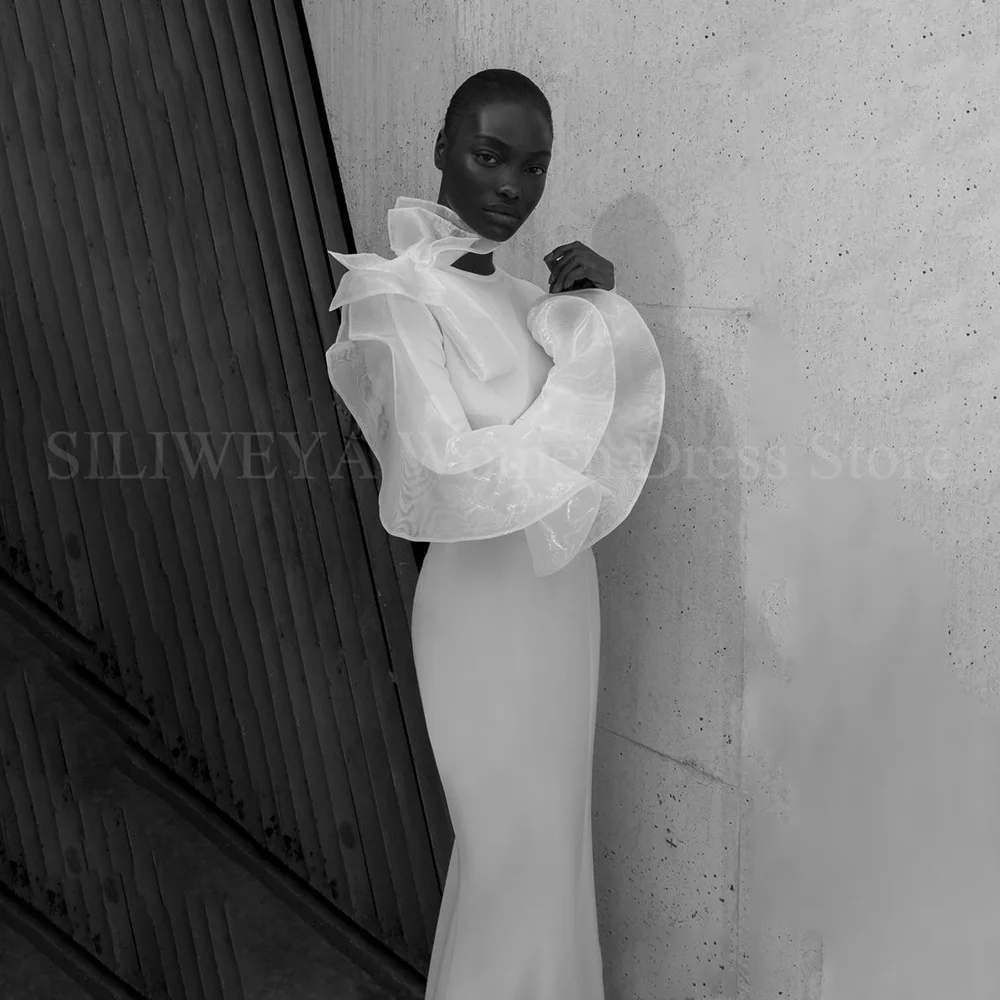 Vestido De fiesta blanco elegante De manga larga con lazo para mujer, diseño De volantes irregulares, Vestidos De noche únicos, Vestidos De fiesta