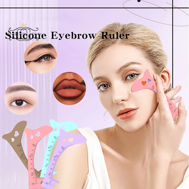 Beauty Ruler Reusable Lipstick Positioning Eyeliner Stencils Winged Tip Eyeliner Aid Eyebrow Stencil Multi-Purpose Makeup Tool