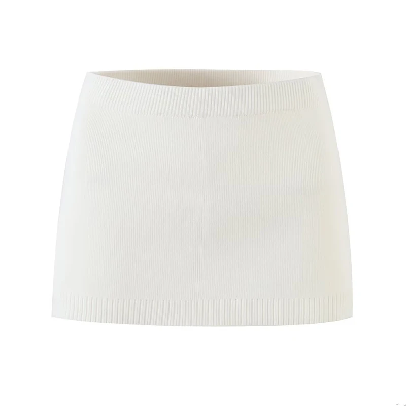 YENKYE Women Gray Knit Mini Skirt High Waist  Solid Color Slim Fit Casual Short Pencil Skirt Sexy Y2K Bottoms