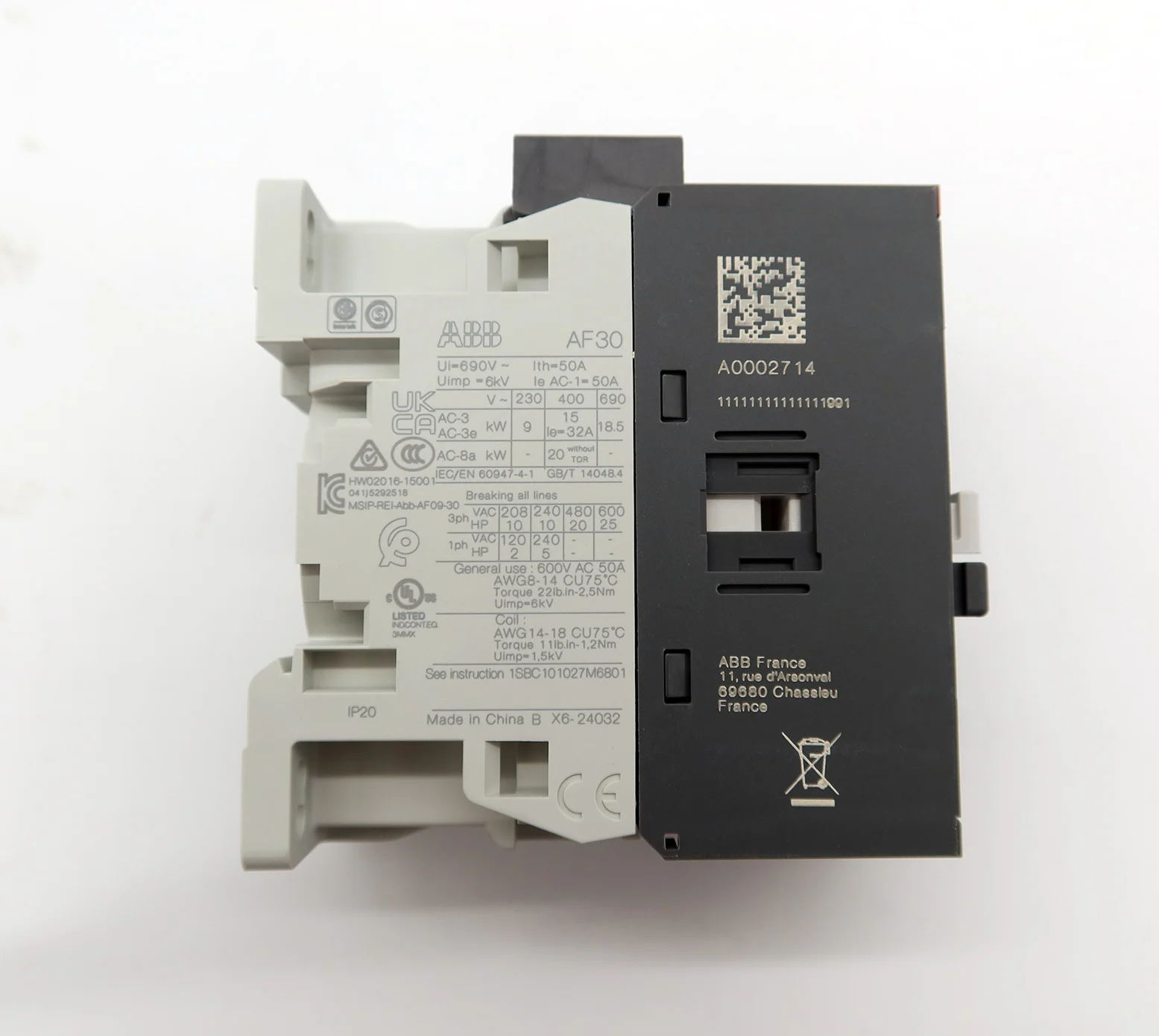 

New and Original ABB Contactor 1SBL277001R1300 AF30-30-00-13 100-250V50/60HZ-DC