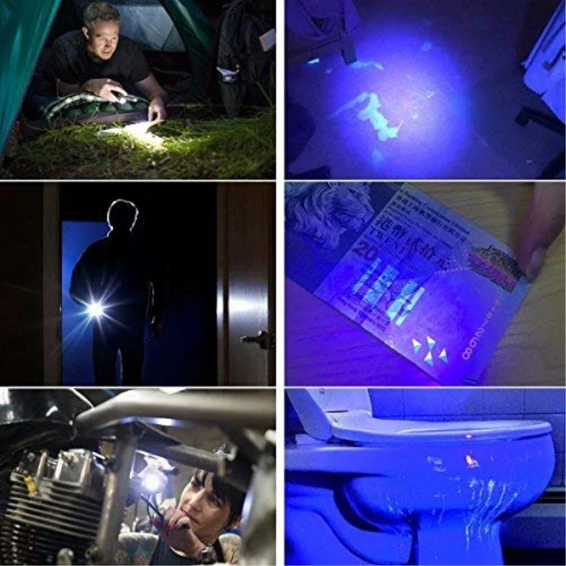 10000LM 2in1 UV Flashlight LED Linternas Torch 395nm Ultraviolet Urine Detector for camping Carpet Pet Urine Catch Scorpions