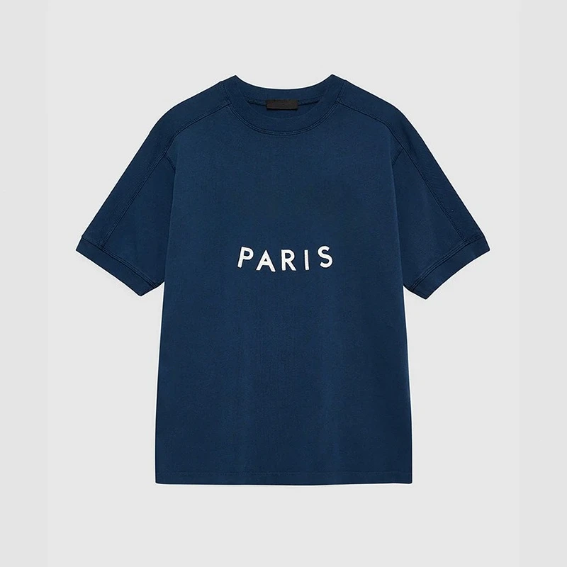 تي شيرت نسائي صيفي عصري بأكمام قصيرة، تي شيرت قطني مطرز بأحرف أمامية #5