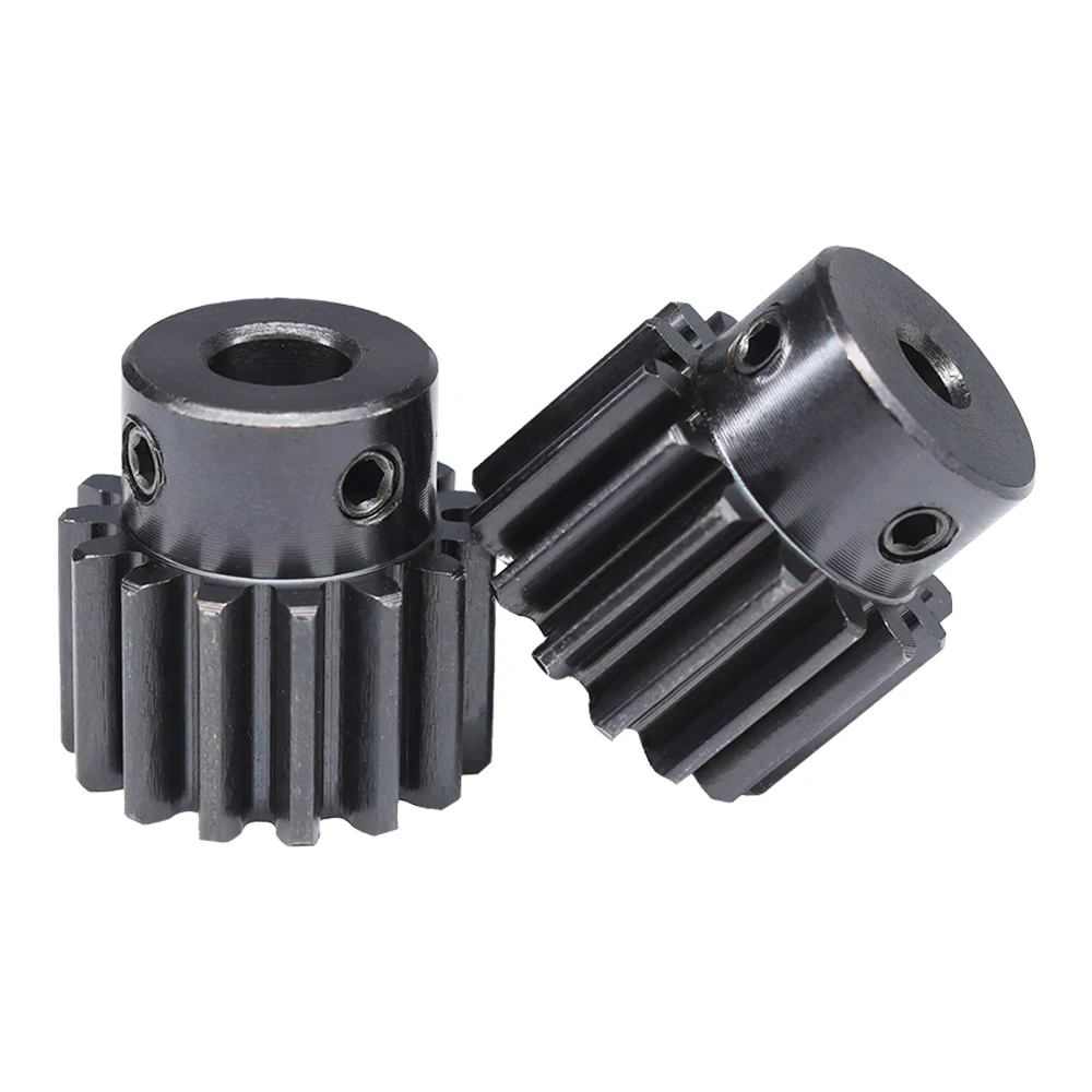 1.5 Module Spur Gear 1.5M-15T/16T SC45#Carbon Steel Material Blackening High Frequency Quenching Gear Bore Size 5/6/6.35/7/8 mm