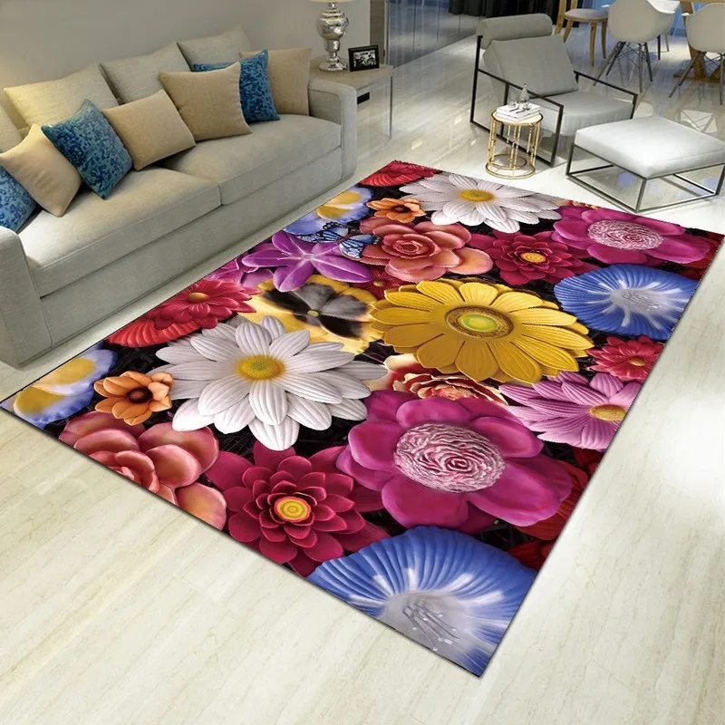 Landscape Floral Print Carpet Home Decor Living Room Rug Hallway Doormat Bedroom Bedside Mat Kitchen Bathroom Non-slip Floor Mat