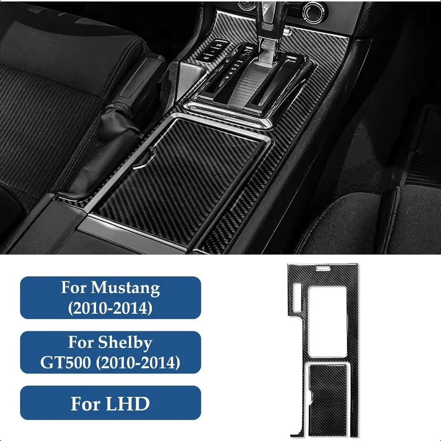 Accesorios de ajuste Interior de fibra de carbono Real Premium para Ford Mustang GT Shelby 2009 2010 2011 2012 2013 2014 Panel de cambio de marchas