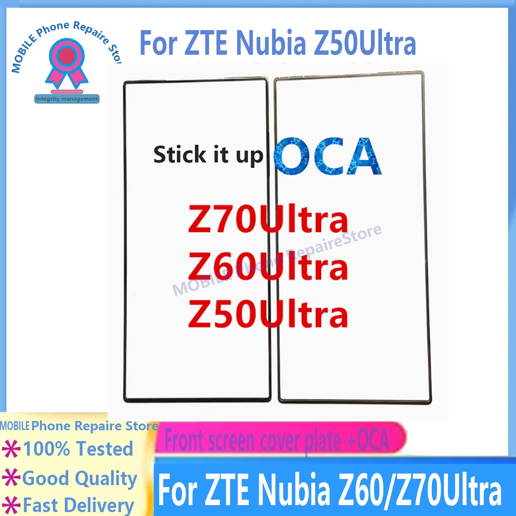 

Внешний экран для ZTE Nubia Z50Ultra Z60Ultra Z70Ultra, передняя сенсорная панель, стеклянная крышка ЖК-дисплея, ремонт, замена деталей + OCA
