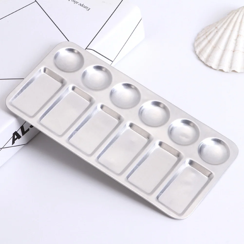 

2Pcs Aluminum Paint Tray Board 12-Hole Sturdy Mixing Palette for Students Artists Crafts Painting Supplies Paint Tray Board