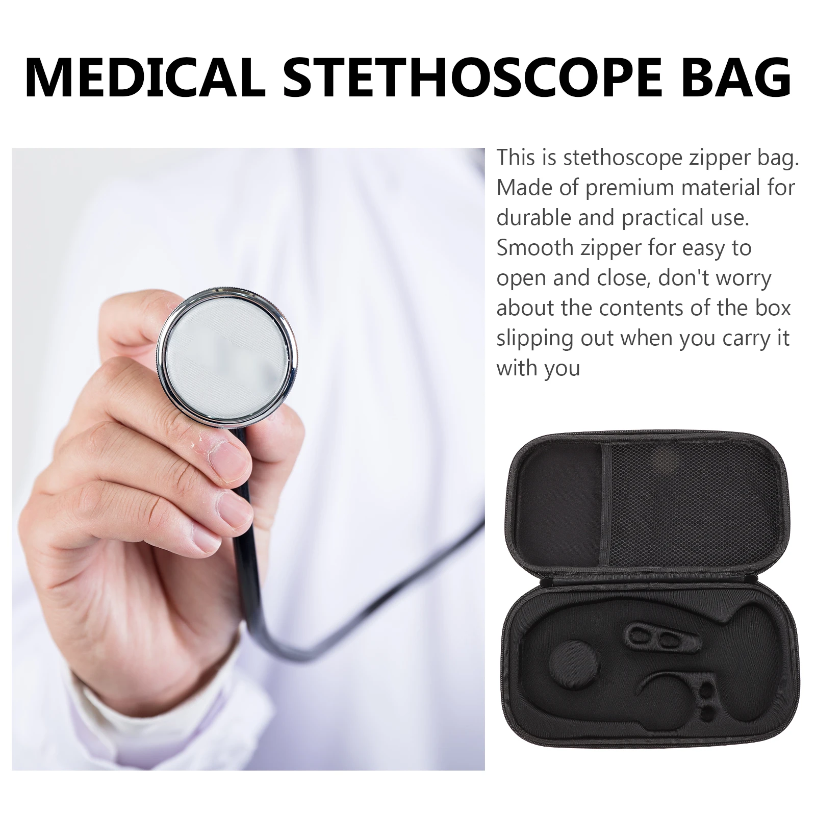 

EVA Stethoscope Case Lightweight Portable Bag for Nurses Doctors Storage Medical Tool Pouch Protects Scratches
