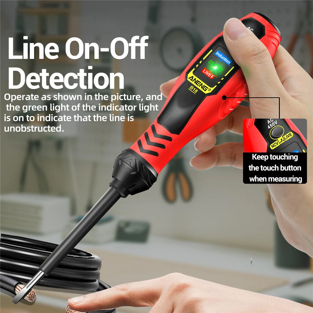 

LED Light Indicator Voltage Tester Pen Non-contact Induction Intelligent Circuit Break Finder Electronic Circuit Inspection Tool