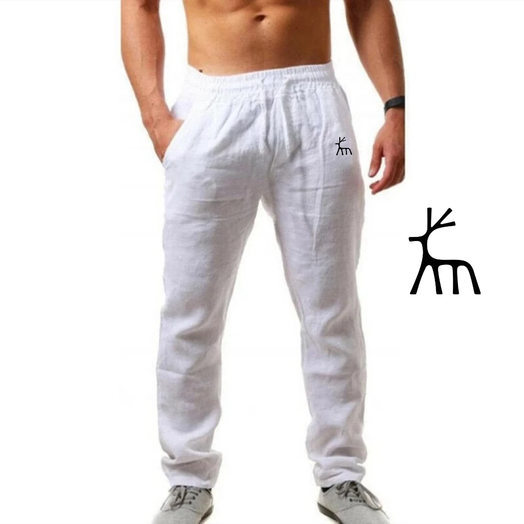 

Pantalones coreanos de algodón para hombre, nuevos pantalones cómodos transpirables de Color sólido, pantalones de chándal para